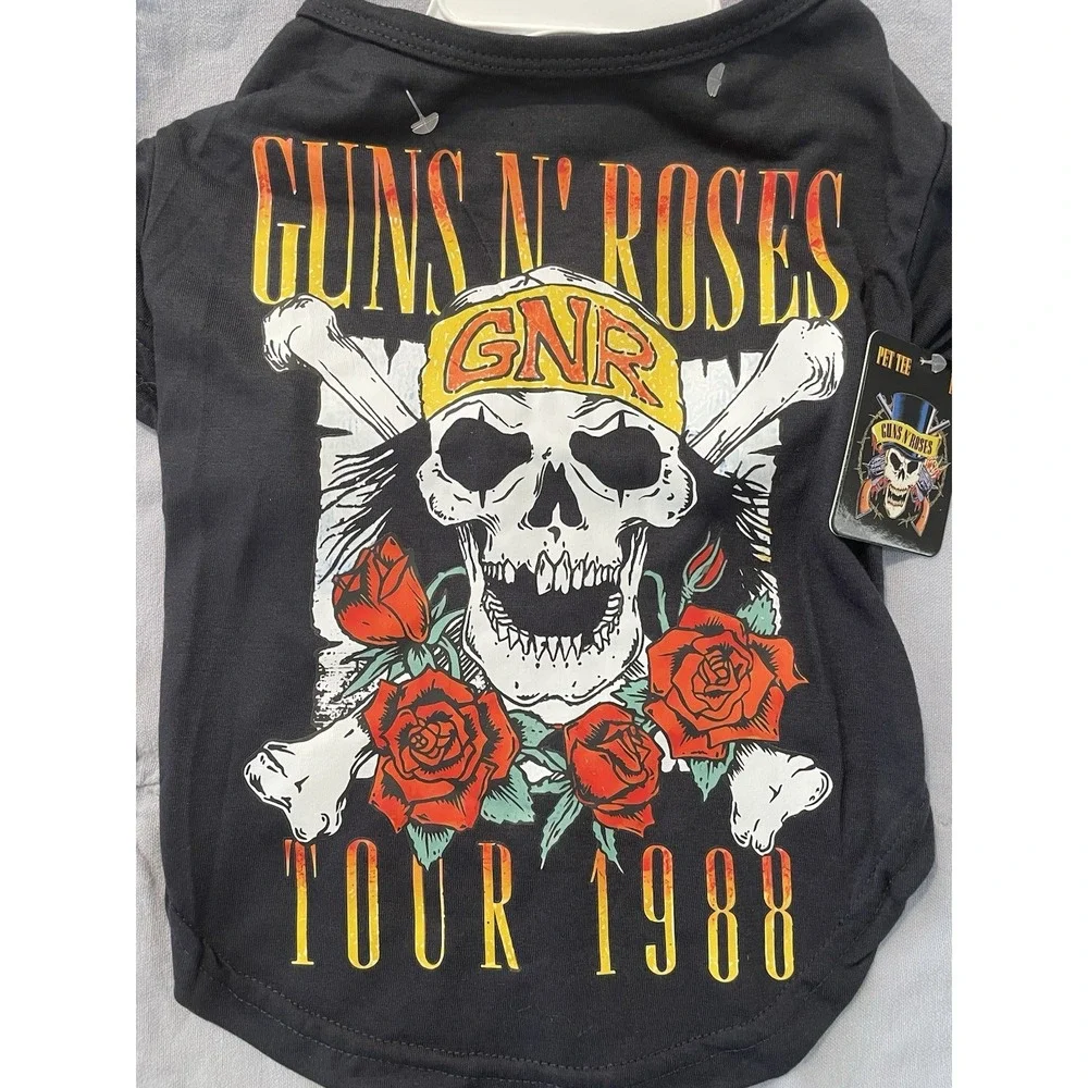 NEW Guns N' Roses - Tour 1988 - Pet Dog Animal  Tour T-Shirt Costume - Size M